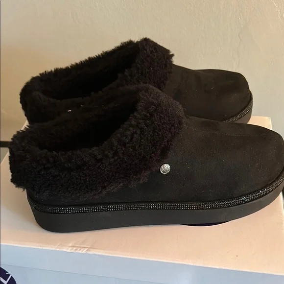 Joy Mangano SZ 10 orthotic gel insole black slipper/shoe NWB with dust bag - Picture 1 of 7